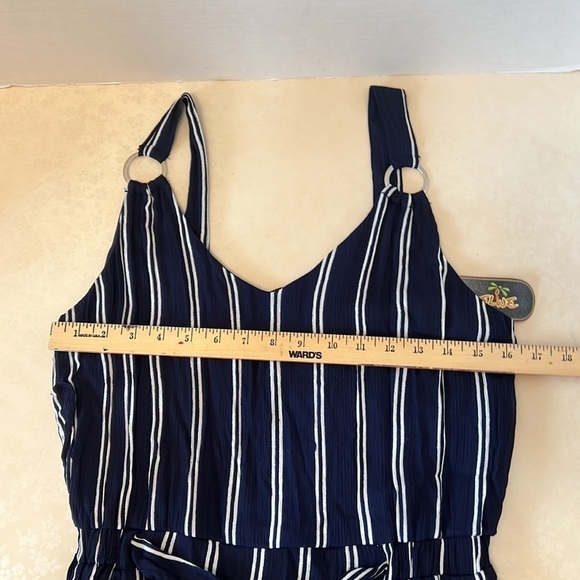 Shoreline.  Jumpsuit. Blue/White Stripe.  Size L. - Picture 2 of 11